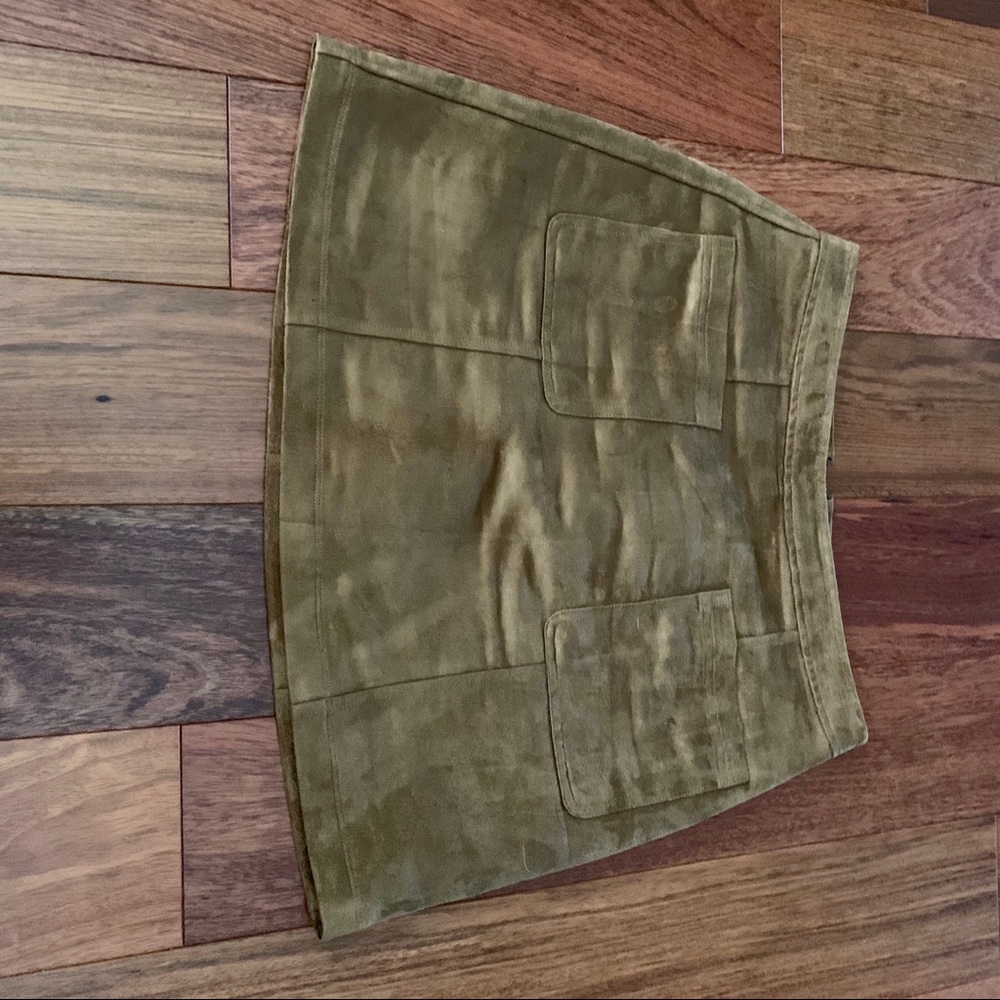 Brown Velvet High Waisted Skirt